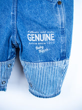 Load image into Gallery viewer, Osh Kosh &#39;Baby B&#39;Gosh&#39;  Vintage Denim &amp; Stripe Dungarees - Age 6 months
