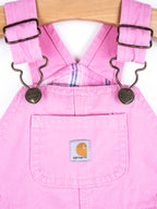 Carhartt Pink Canvas Dungarees with Check Lining - Age 12 months