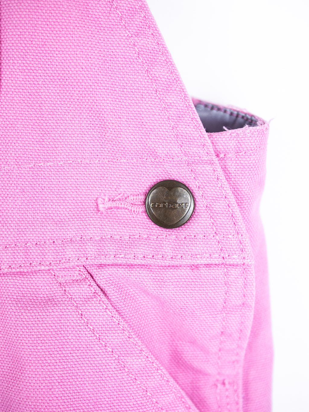 Carhartt Pink Canvas Dungarees with Check Lining - Age 12 months