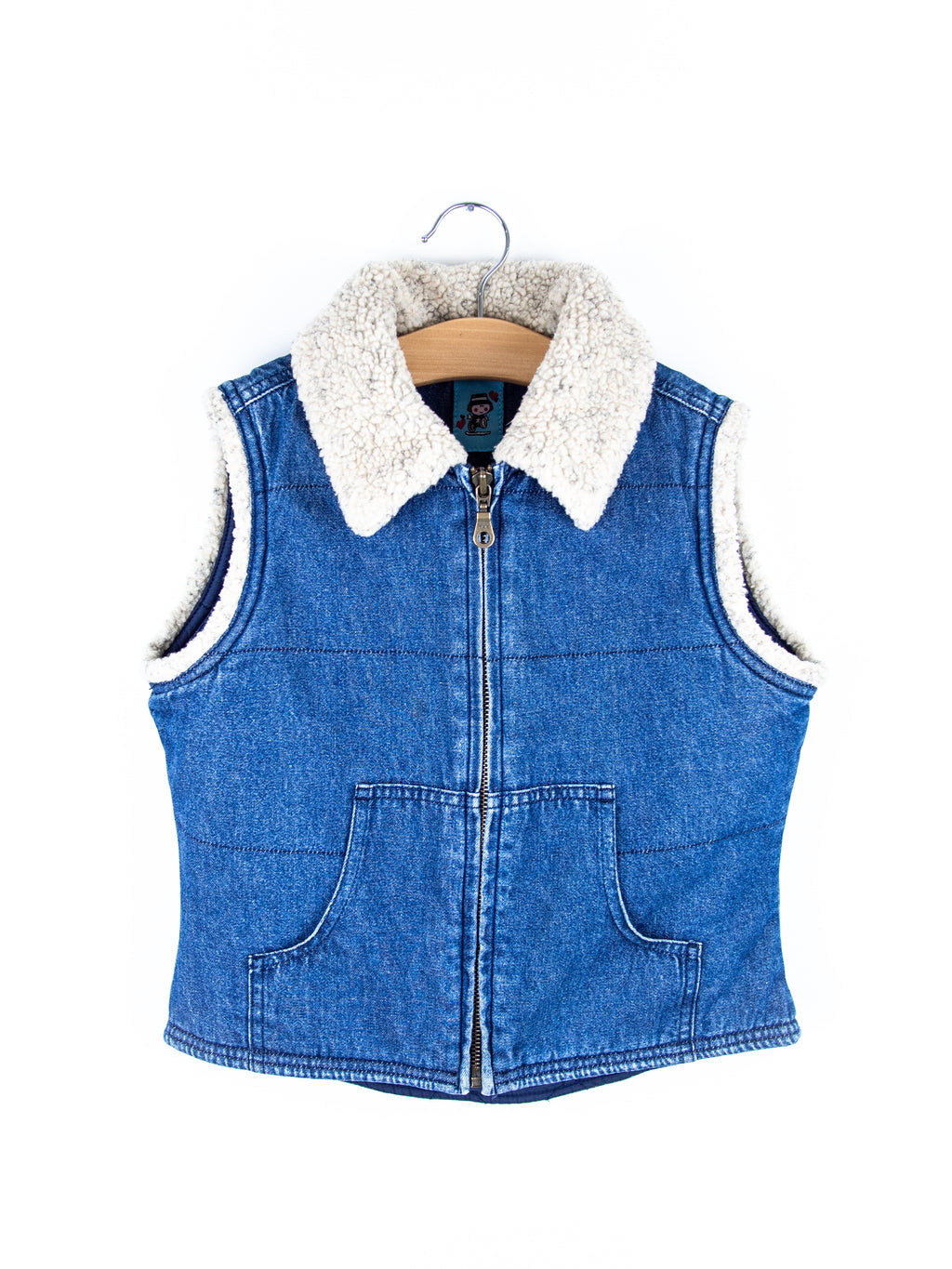 Vintage Denim Gilet With Sherpa Collar - Age 4-5 years