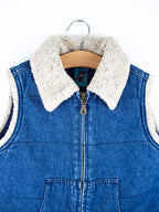 Vintage Denim Gilet With Sherpa Collar - Age 4-5 years