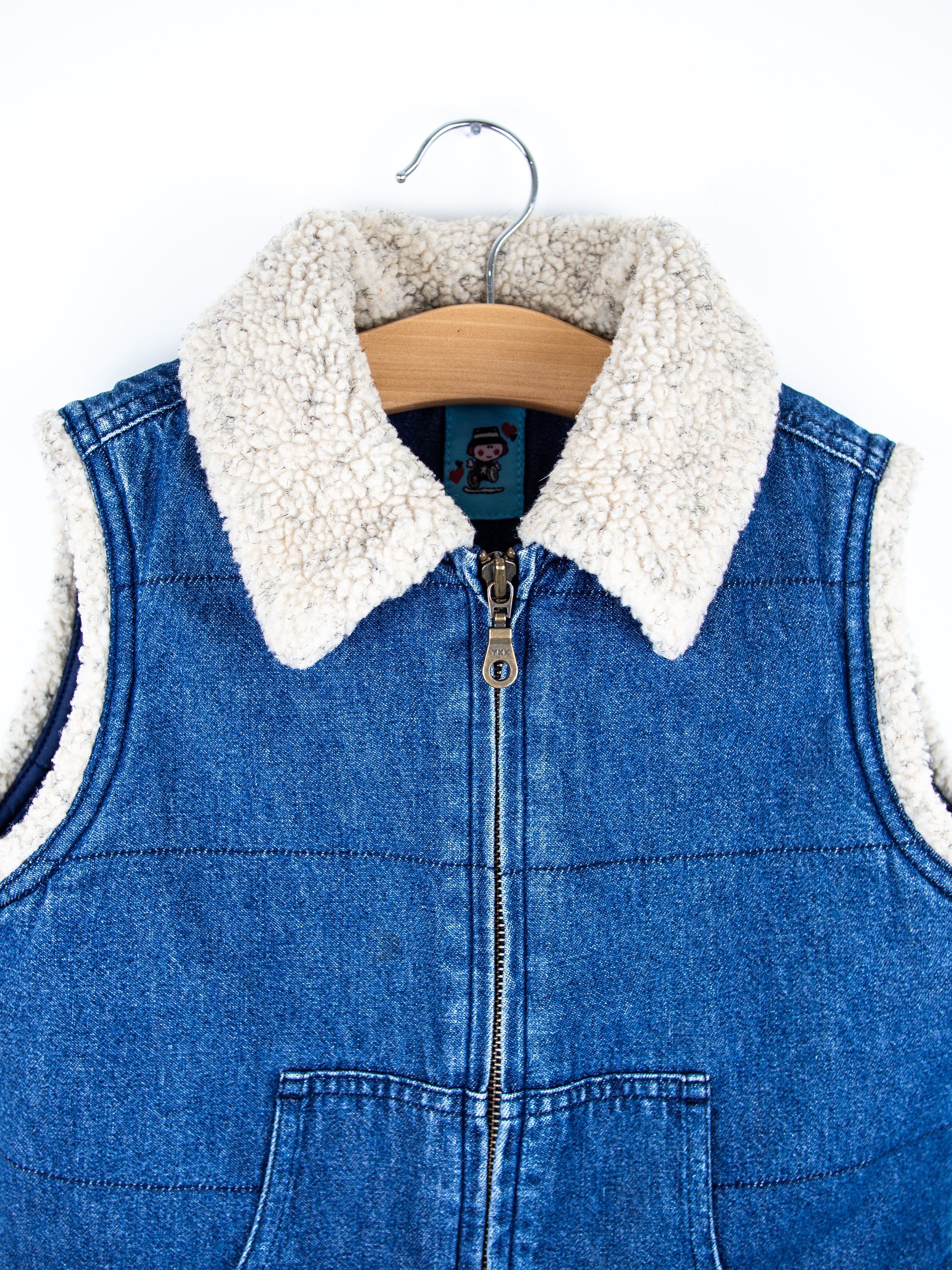 Vintage Denim Gilet With Sherpa Collar - Age 4-5 years