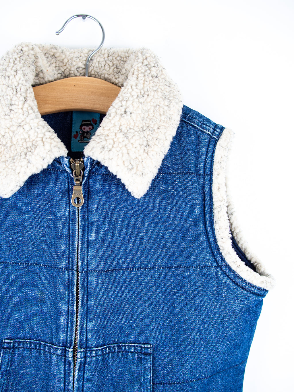 Vintage Denim Gilet With Sherpa Collar - Age 4-5 years