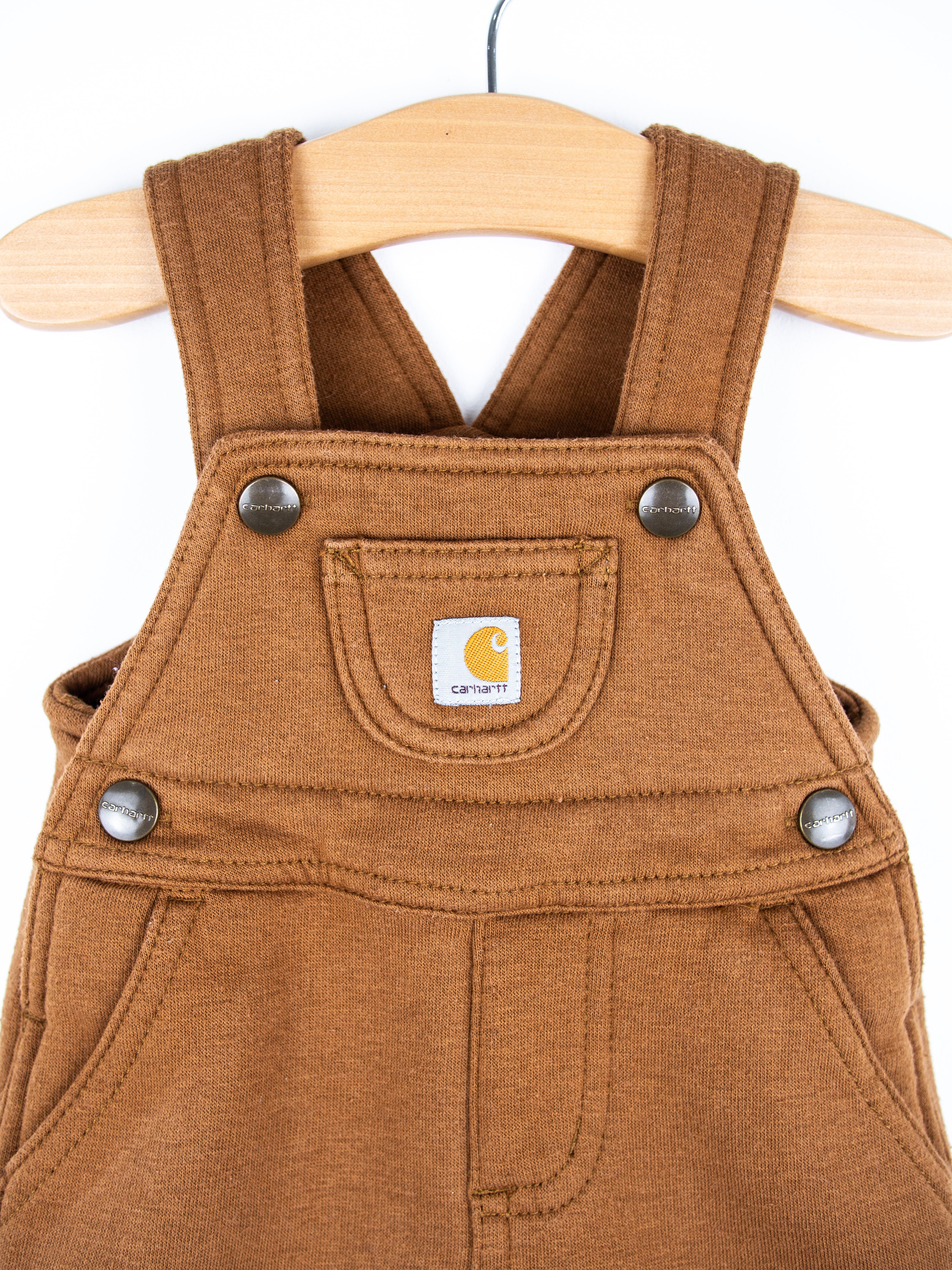 Carhartt Brown Jersey Dungarees - Age 0-3 months