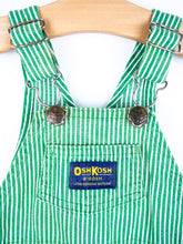 Load image into Gallery viewer, Osh Kosh Vintage Green Hickory Stripe Dungaree Shorties - Age 6-9 months
