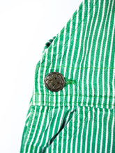 Load image into Gallery viewer, Osh Kosh Vintage Green Hickory Stripe Dungaree Shorties - Age 6-9 months
