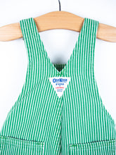 Load image into Gallery viewer, Osh Kosh Vintage Green Hickory Stripe Dungaree Shorties - Age 6-9 months
