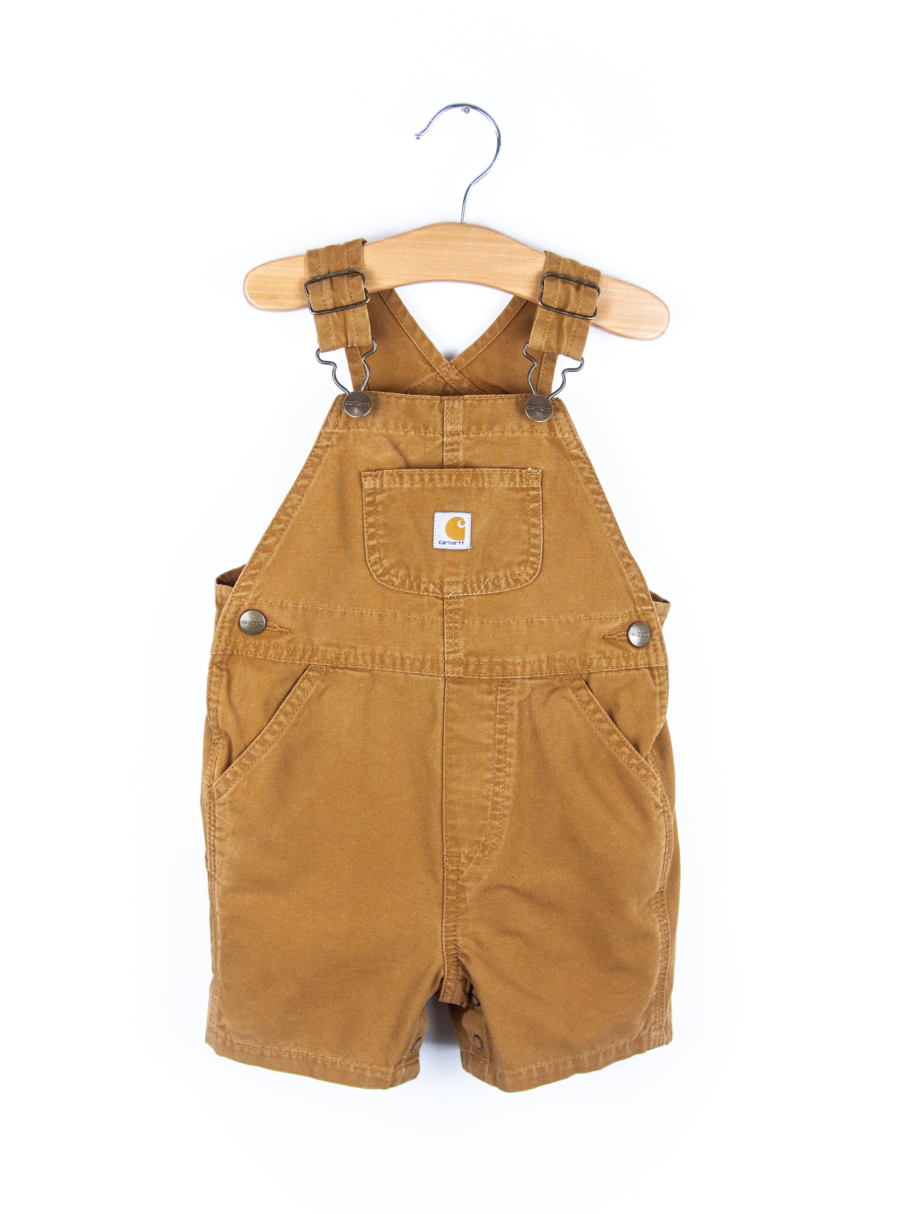 Carhartt Brown Dungaree Shorties - Age 18 months