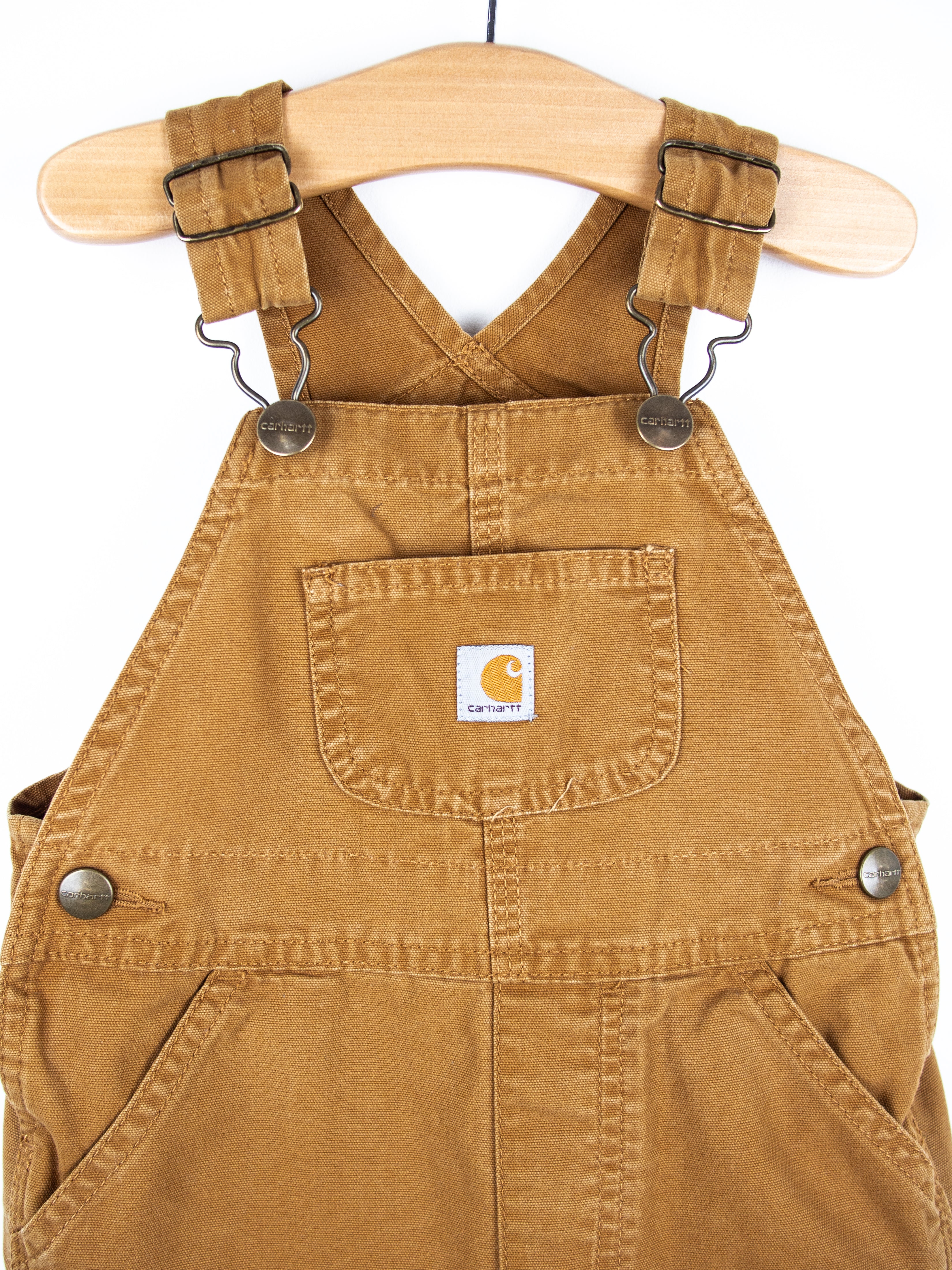 Carhartt Brown Dungaree Shorties - Age 18 months
