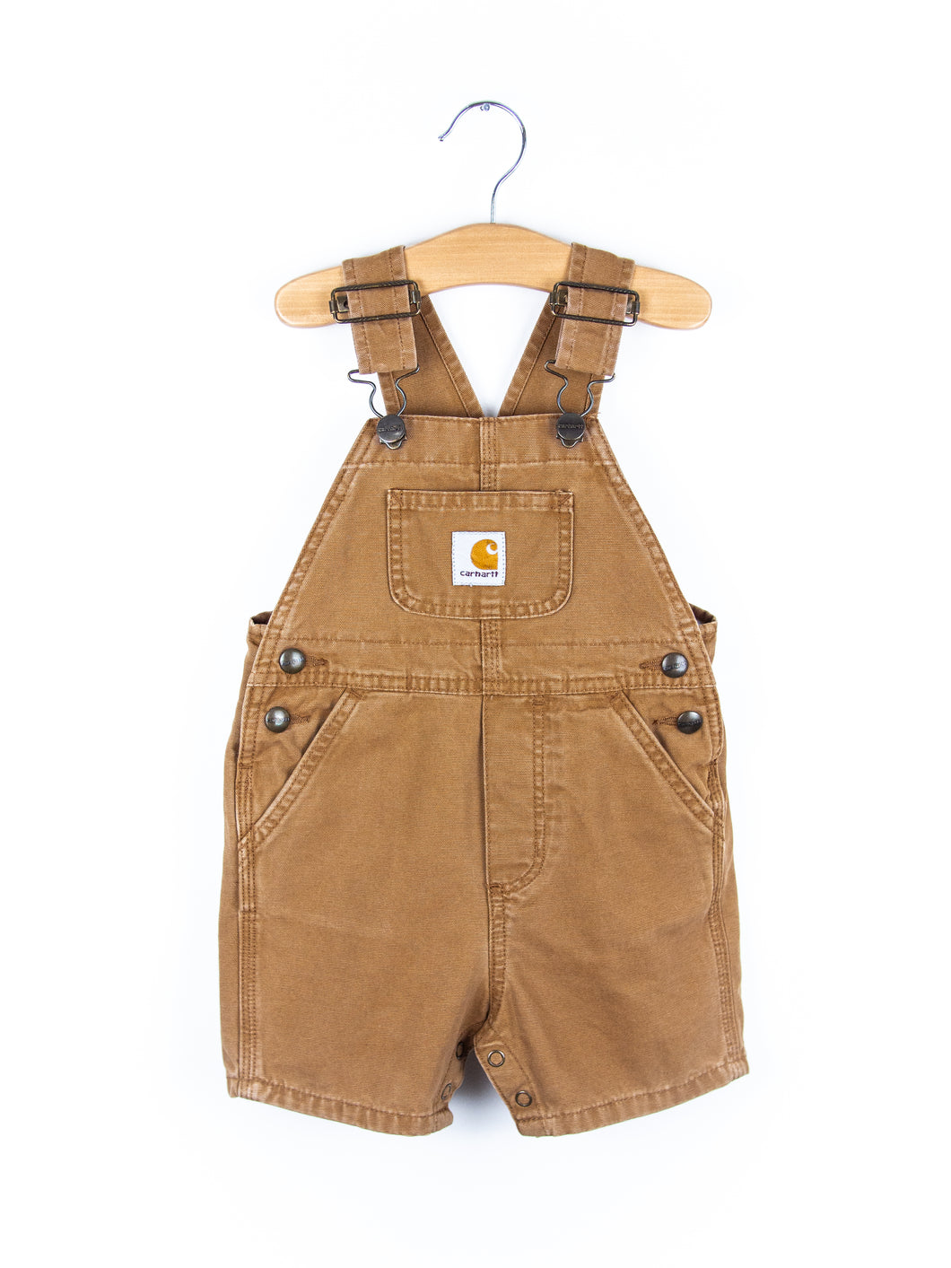 Carhartt Vintage Brown Dungaree Shorties - Age 18 months - READ DESCRIPTION