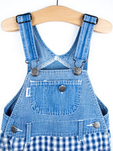 Load image into Gallery viewer, Vintage Liberty Denim Check Dungaree Shorties - Age 18 months

