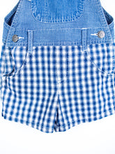Load image into Gallery viewer, Vintage Liberty Denim Check Dungaree Shorties - Age 18 months
