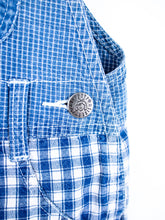 Load image into Gallery viewer, Vintage Liberty Denim Check Dungaree Shorties - Age 18 months
