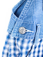 Load image into Gallery viewer, Vintage Liberty Denim Check Dungaree Shorties - Age 18 months
