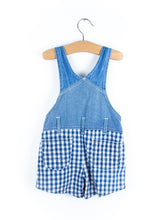 Load image into Gallery viewer, Vintage Liberty Denim Check Dungaree Shorties - Age 18 months

