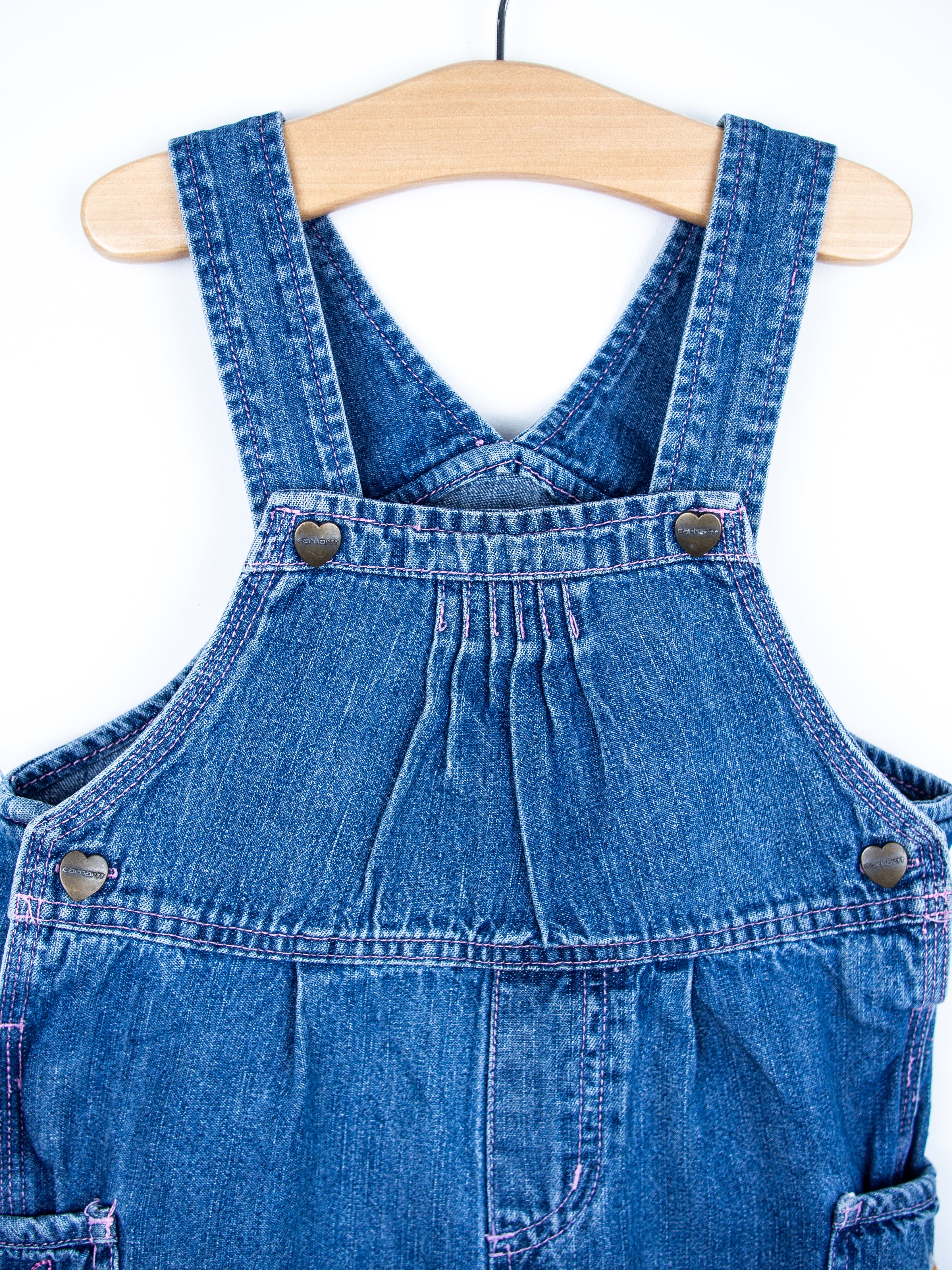 Carhartt Denim Embroidered Dungaree Shorties - Age 3-4 years