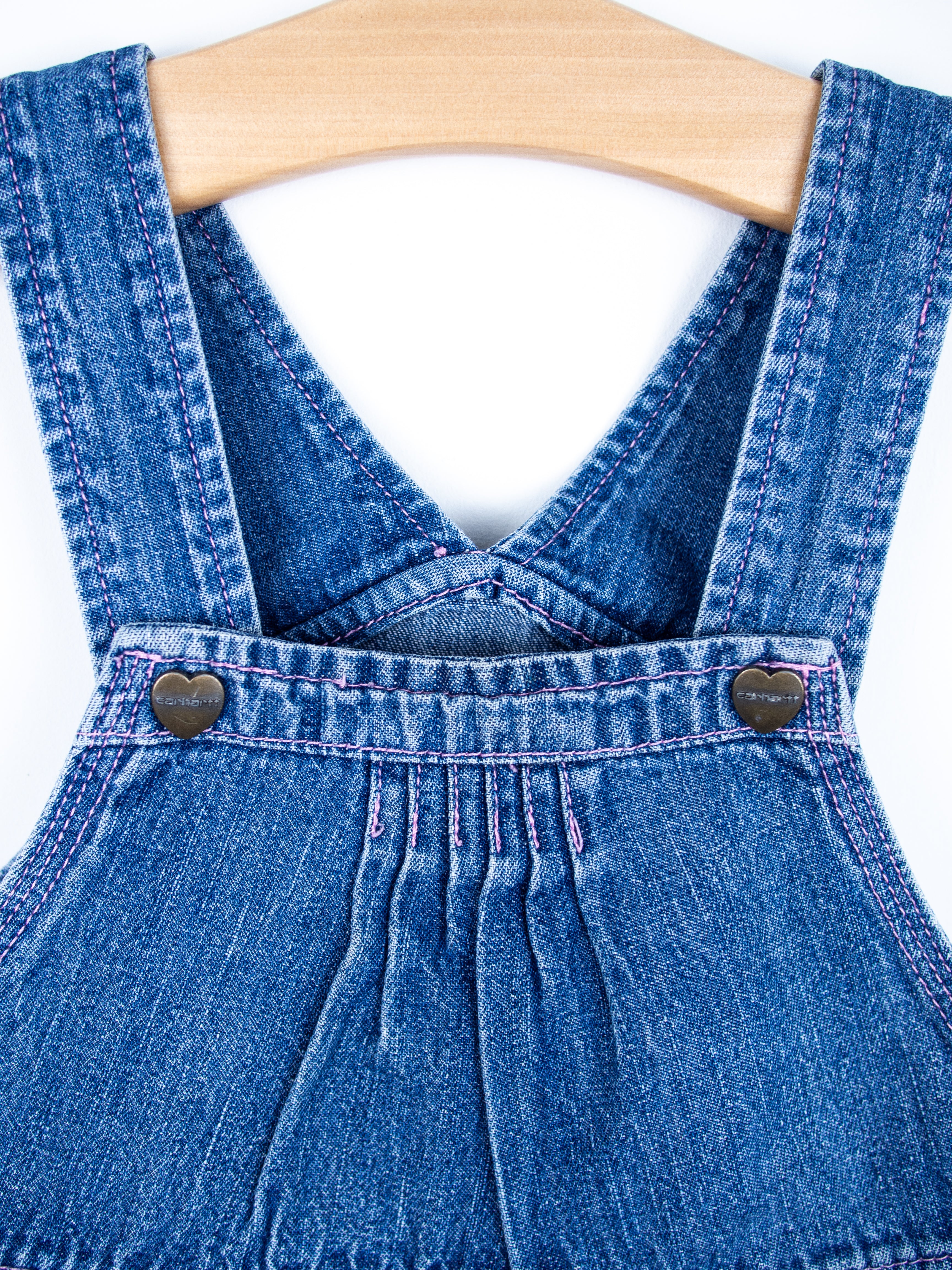 Carhartt Denim Embroidered Dungaree Shorties - Age 3-4 years