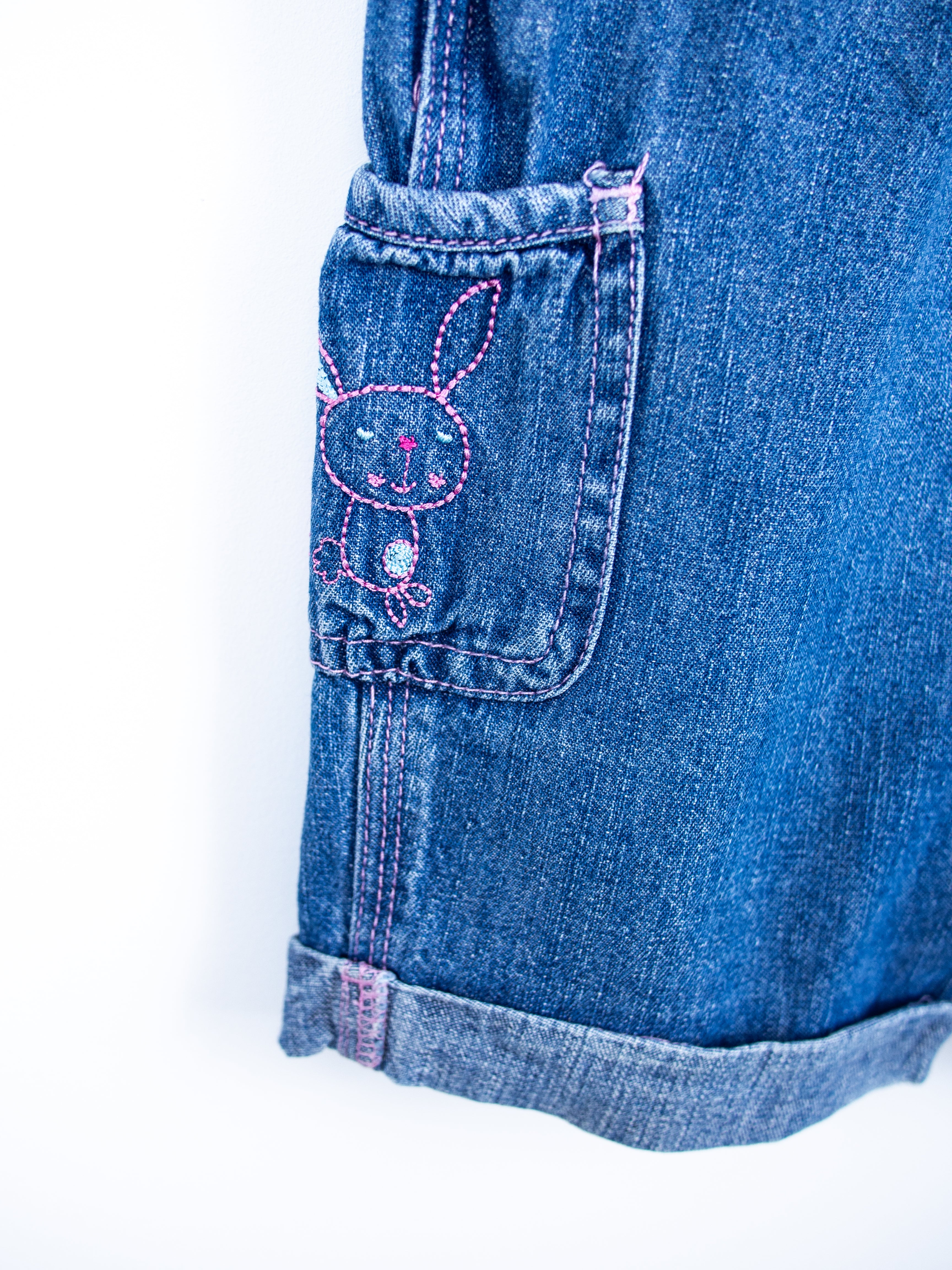 Carhartt Denim Embroidered Dungaree Shorties - Age 3-4 years