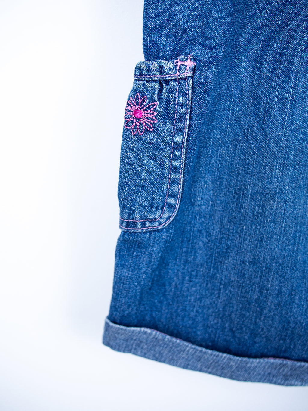 Carhartt Denim Embroidered Dungaree Shorties - Age 3-4 years