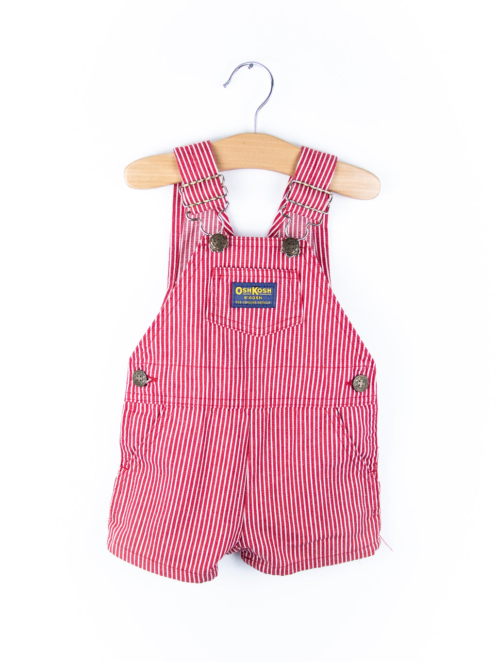 Osh Kosh Vintage Red Hickory Stripe Dungaree Shorties - Age 3 years