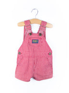 Osh Kosh Vintage Red Hickory Stripe Dungaree Shorties - Age 3 years