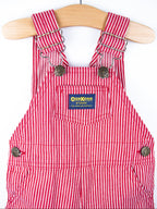 Osh Kosh Vintage Red Hickory Stripe Dungaree Shorties - Age 3 years