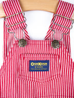 Osh Kosh Vintage Red Hickory Stripe Dungaree Shorties - Age 3 years