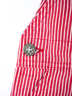 Osh Kosh Vintage Red Hickory Stripe Dungaree Shorties - Age 3 years