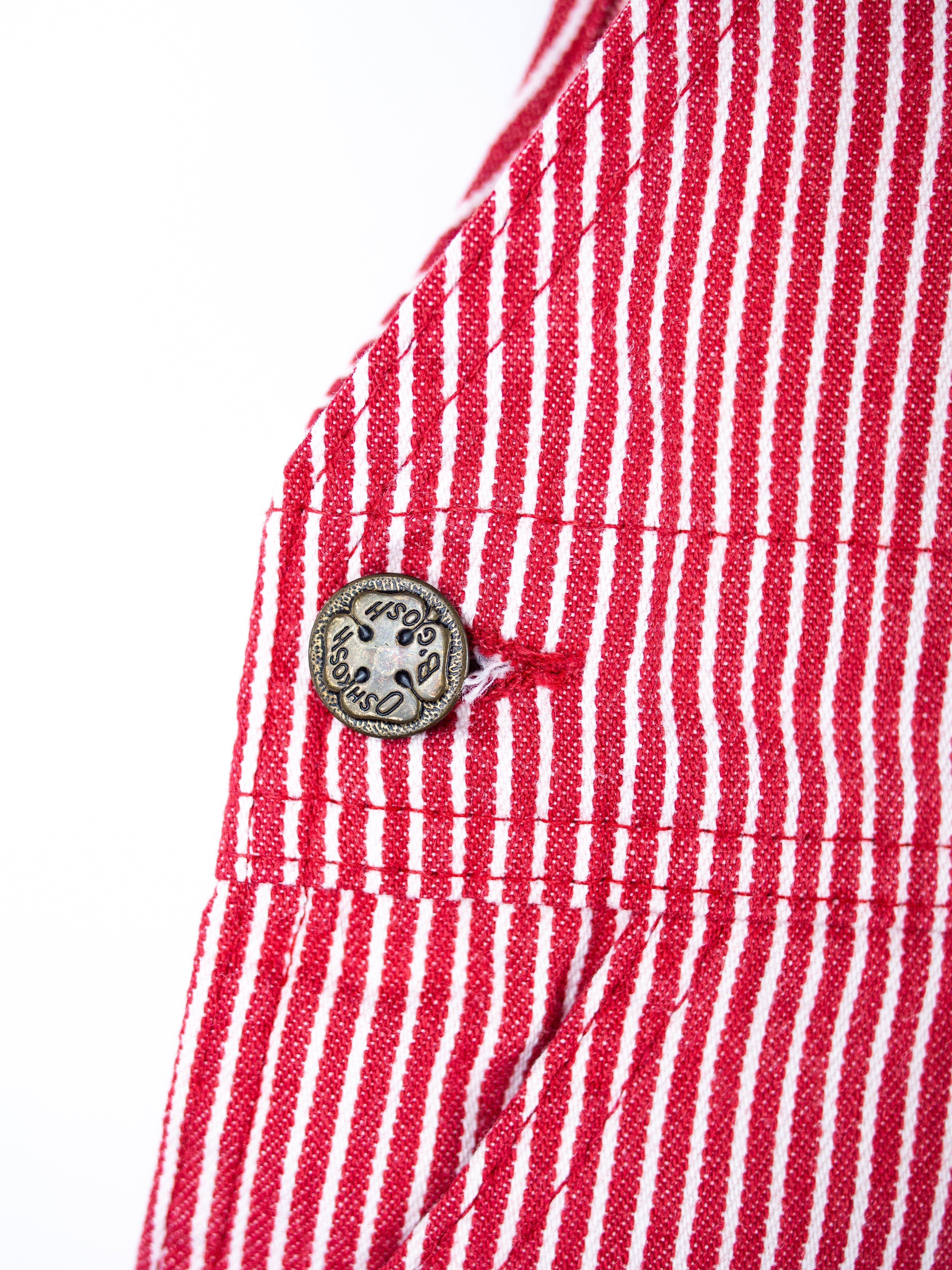 Osh Kosh Vintage Red Hickory Stripe Dungaree Shorties - Age 3 years