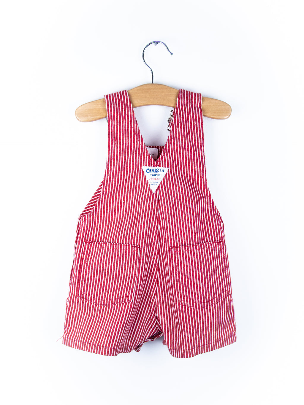 Osh Kosh Vintage Red Hickory Stripe Dungaree Shorties - Age 3 years