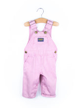 Load image into Gallery viewer, Osh Kosh Vintage Pink &amp; White Hickory Stripe Dungarees - Age 9 months - READ DESCRIPTION
