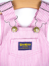 Load image into Gallery viewer, Osh Kosh Vintage Pink &amp; White Hickory Stripe Dungarees - Age 9 months - READ DESCRIPTION
