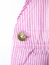 Load image into Gallery viewer, Osh Kosh Vintage Pink &amp; White Hickory Stripe Dungarees - Age 9 months - READ DESCRIPTION
