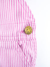 Load image into Gallery viewer, Osh Kosh Vintage Pink &amp; White Hickory Stripe Dungarees - Age 9 months - READ DESCRIPTION
