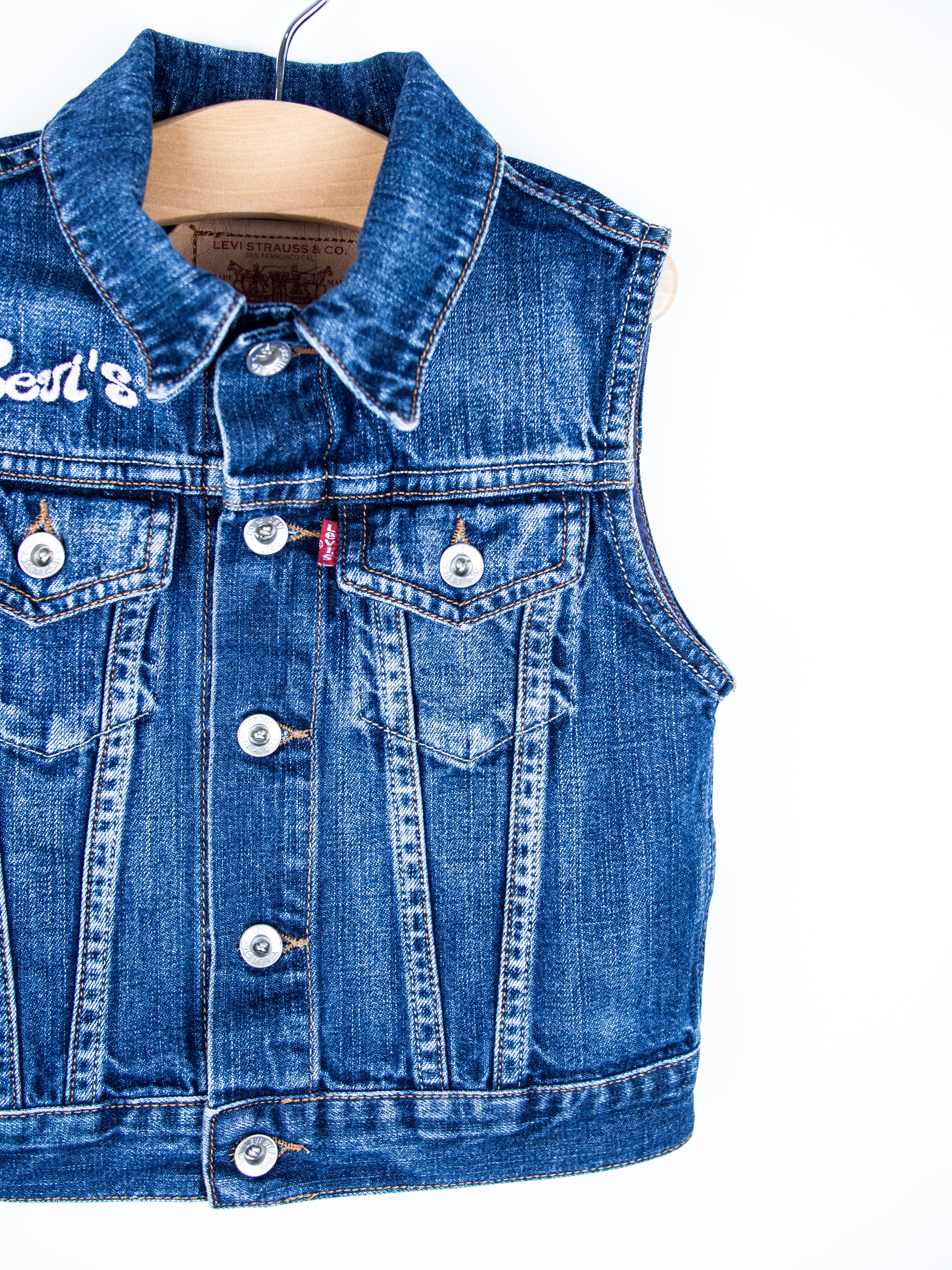 Levi's Vintage Denim Sleeveless Floral Jacket - Age 18-24 months