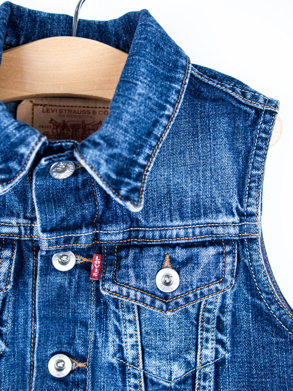 Levi's Vintage Denim Sleeveless Floral Jacket - Age 18-24 months