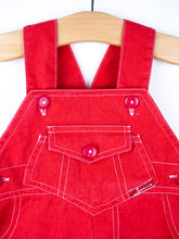 Load image into Gallery viewer, Vintage Adams Red Dungaree Shorties - Age 6-9 months
