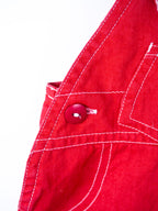 Vintage Adams Red Dungaree Shorties - Age 6-9 months