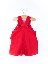 Load image into Gallery viewer, Vintage Adams Red Dungaree Shorties - Age 6-9 months
