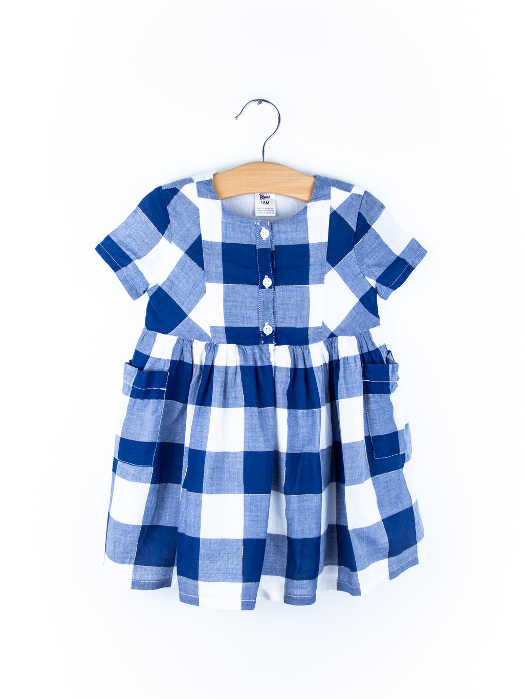 Osh Kosh Blue & White Check Dress - Age 18 months