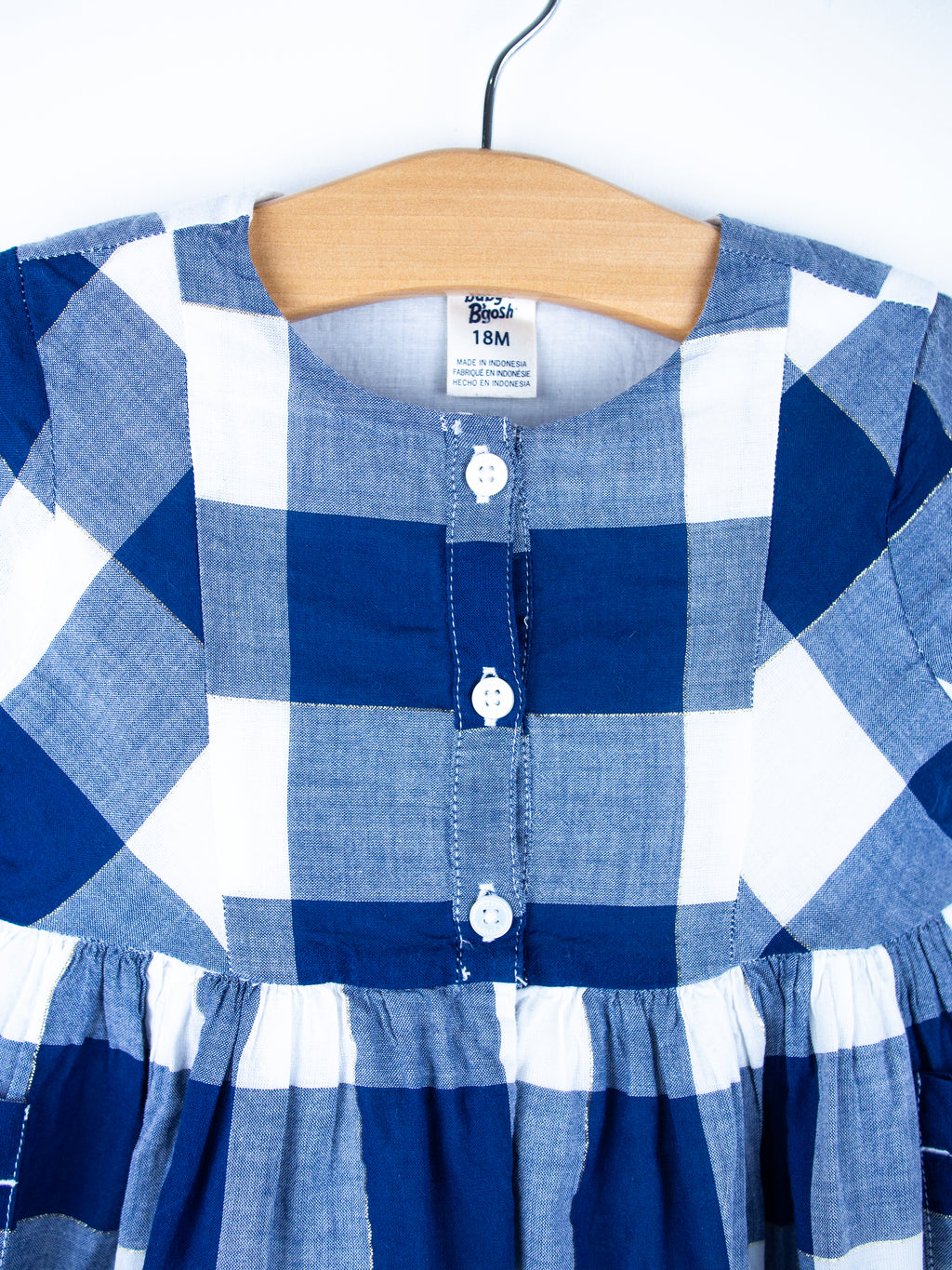 Osh Kosh Blue & White Check Dress - Age 18 months