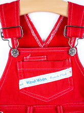 Load image into Gallery viewer, Vintage Red Kiwi Kids Dungaree Shorties - Age 12 months
