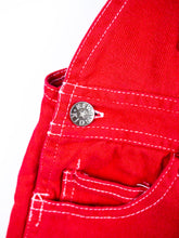 Load image into Gallery viewer, Vintage Red Kiwi Kids Dungaree Shorties - Age 12 months
