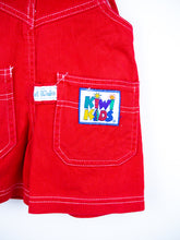 Load image into Gallery viewer, Vintage Red Kiwi Kids Dungaree Shorties - Age 12 months
