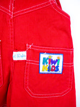 Load image into Gallery viewer, Vintage Red Kiwi Kids Dungaree Shorties - Age 12 months
