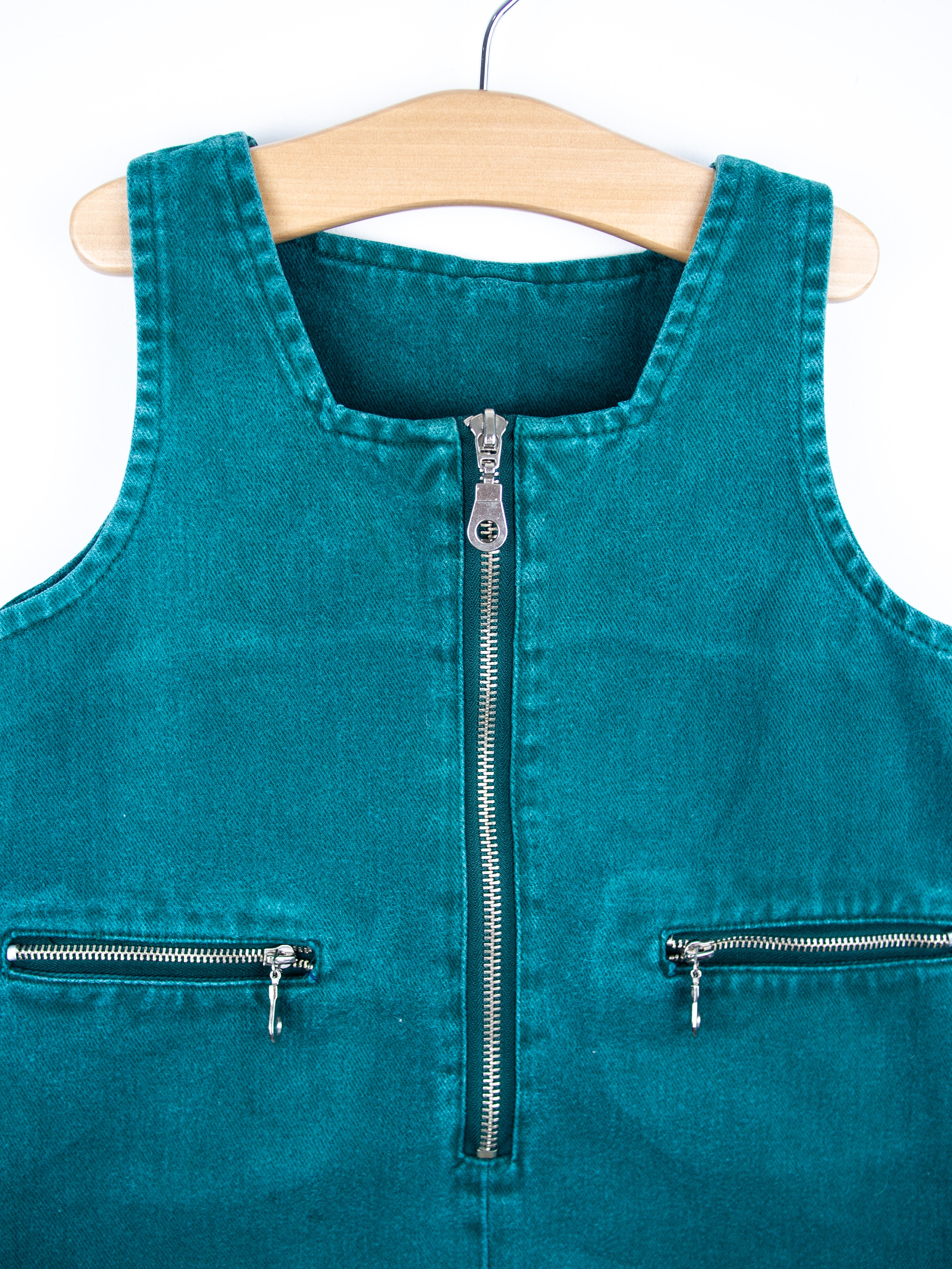 Vintage Teal Denim Dress - Age 2-3 years