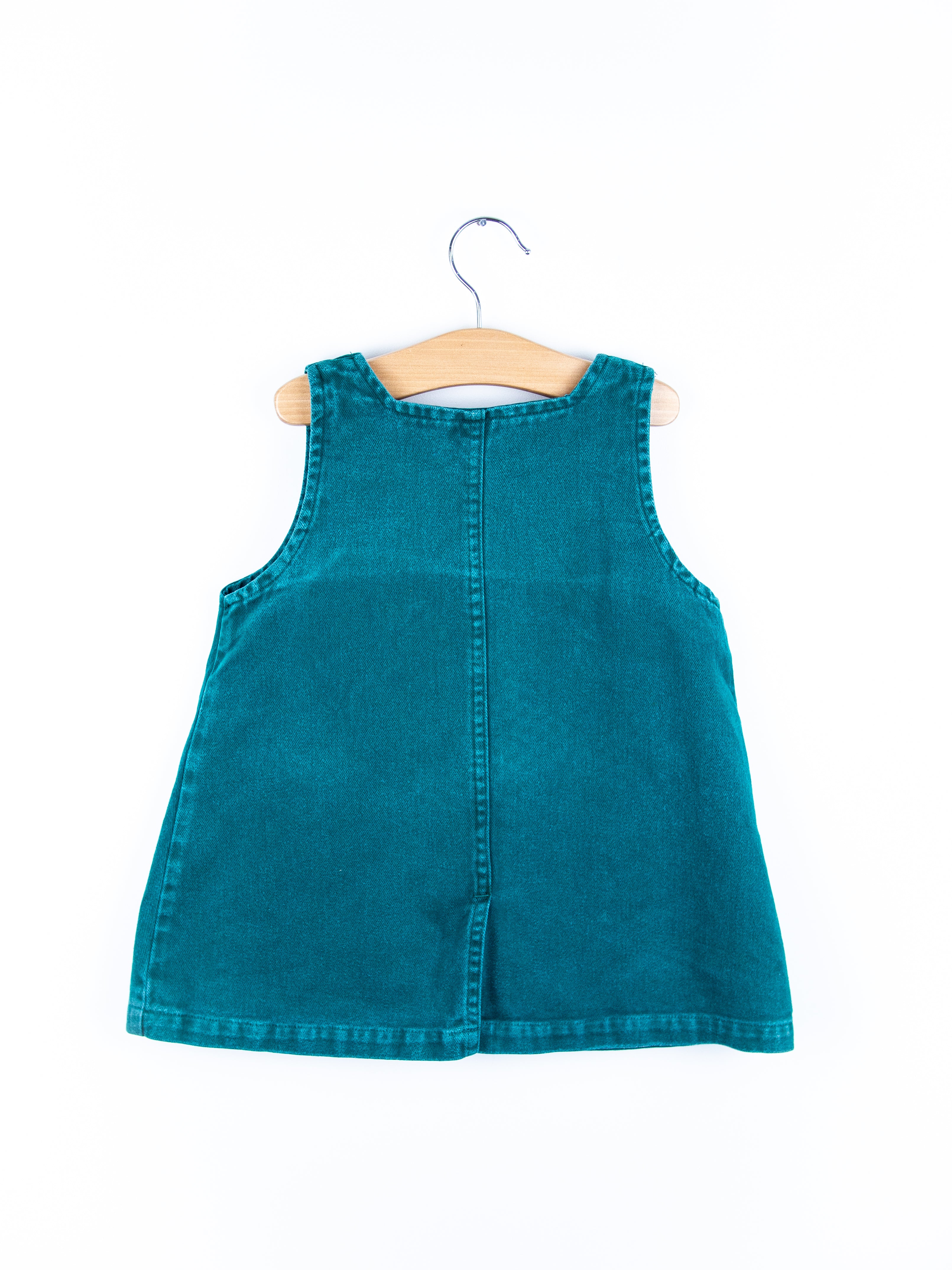 Vintage Teal Denim Dress - Age 2-3 years