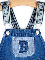 Vintage Baseball Denim Dungaree Shorties - Age 24 months