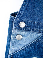Vintage Baseball Denim Dungaree Shorties - Age 24 months