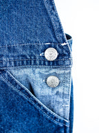 Vintage Baseball Denim Dungaree Shorties - Age 24 months
